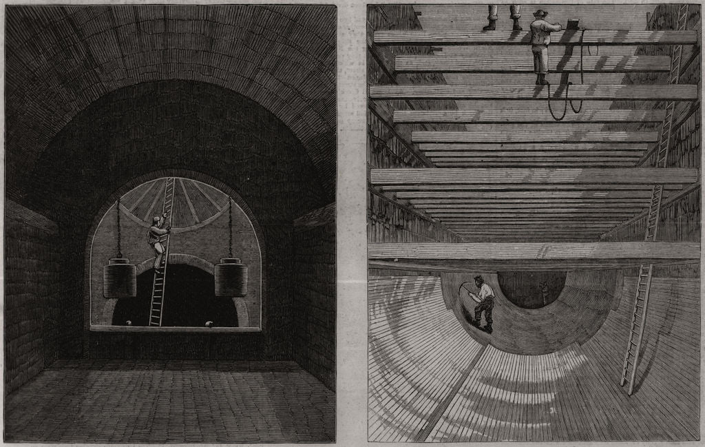 London drainage: Penstock chamber, Old Ford. Southern high-level sewer 1861